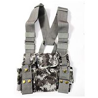 radtel Front Pack Pouch Holster Vest Rig Chest Bag Carry Case for Baofeng Two Way Radio UV-5R BF-F8HP UV-82 TYT MD-2017 MD-380 MD-UV380 UV390 Motorola Midland (Camouflage)