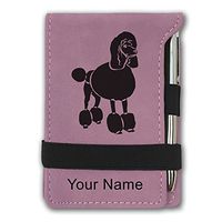 Mini Notepad, French Poodle Dog, Personalized Engraving Included (Pink)