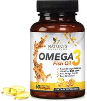 Omega 3 Fish Oil Concentrated Triple Strength 2400mg - EPA & DHA Fatty Acids Capsules, Non-GMO, Best Fish Oil Supplement by Nature's Nutrition, Lemon Flavor - 60 Softgels