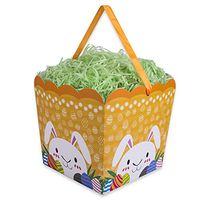 Hohomark Easter Basket Bag with Easter Basket Grass,Collapsible Easter Basket Gift Bag
