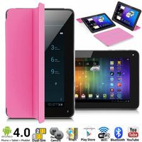 Unlocked! 7" Android 4.4 Phablet GSM Dual-Sim Tablet + 3G Smartphone w/Smart Cover ~Pink