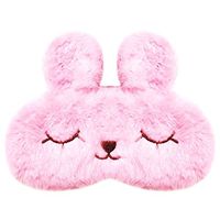 Cute Soft Rabbit Eye Mask Blindfold Cartoon Bunny Breathable Sleep Aid Cover for Sleeping Travel Airplane Office School Nap Time (Pink)