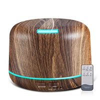 Essential Oil Diffuser 300ml, Wood Grain Aromatherapy Diffusers for Essential Oils with Remote, Timer, Auto Shut-Off and 7 LED Light Change for Office Home Bedroom Living Room