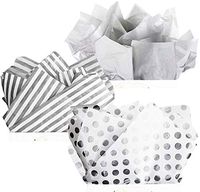 UNIQOOO 60 Sheets Assorted Metallic Sliver Foil Gift Tissue Paper Bulk, Recyclable Durable, for Gift Bags Gift Wrapping Crafts, Wedding Birthday Party Favors, Shredded Fill,Piñata,Confetti,20X26Inch