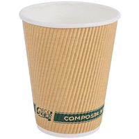 10 oz. Sleeveless Compostable and Biodegradable Paper Hot Cup - 500/Case - Save Money Buy Bulk