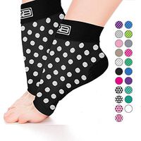 Go2 Plantar Fasciitis Socks|Best Ankle Compression Brace 22-25 mmHg|Arch Support Joint Heel Pain Relief|Foot Sleeves for Women and Men Reduce Swelling|Relieve Achilles Tendonitis(2p Blk w/White Plka, S)