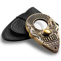 KXDLR Sector Semi-Automatic Cigar Cutters Portable Pocket Cigar Tool Sharp Double Blades Guillotine Scissors for 20MM Size of Cigars, Gift Box Packaging,Gold