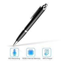 Digital Voice Recorder Pen,Voice Activated 16gb Portable Voice Recorder with USB,Noise Reduction Pen Voice Recording Device,Perfect for lectures/Interviews/Classes/Meetings.Metal Shell,Black.