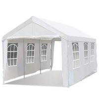 Tangkula 10' x 20' Carport Canopy Tent Outdoor Garden Garage Party Wedding Tent Instant Shelter Versatile Shelter with Sidewalls Waterproof Heavy Duty Car Canopy with 8 Steel Legs, White