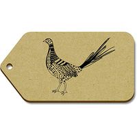 Azeeda 10 x Large 'Patterned Pheasant' Wooden Gift Tags (TG00018389)