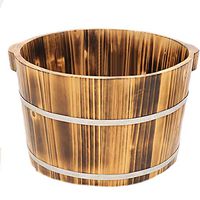 Foot Bath Barrel, Wooden Foot Basin Health Massage Durable Heightening Foot Tub Nature Hydro Massage Foot Massage Spa Sauna Bath (Size : 240mm)