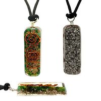 Orgone Healing Pendant Adjustable Cord Green Aventurine Necklace EMF Protection