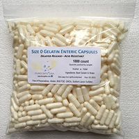 PurecapsUSA - 1,000 Fillable White Empty Gelatin Acid-Resistant (Enteric) Capsules - Size 0