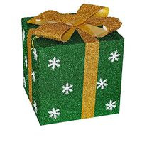 Christmas Gift Boxes Favor Boxes Mini Gift Boxes with Bow Xmas Tree Decor,7.9 * 7.9in- Green