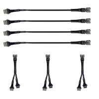 DITRIO 4pcs of 24inch Extension Pigtail Wire with 4 Pins for RGB LED Light Strip Kit in MultiColor including 3pcs of Y 1-2 Way Splitters for Motorcycles ATVs UTVs Harley Davidson