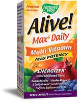 Nature's Way Alive! Whole Food Energizer, Multi-Vitamin with Iron, 90 Veggie Capsules