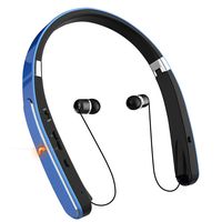 Bluetooth Headphones, Neckband Bluetooth Headset, Dostyle [30 Hours Playtime] Wireless Bluetooth Headphones w/Mic & Retractable Headset Compatible for All Cellphones Samsung & Android Phones (Blue)