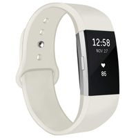 NAHAI Bands Compatible with Fitbit Charge 2, Soft Silicone Replacement Bands Adjustable Sport Wristbands Strap Accessories for Fitbit Charge 2, Women Men, Small, Apricot