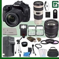 Canon EOS 80D DSLR Camera with 18-135mm Lens + Canon EF 70-200mm f/4L IS USM Lens + Canon EF-S 15-85mm f/3.5-5.6 IS USM Lens Green's Camera Bundle 8
