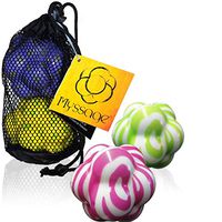 Massage Balls by Myssage - DIY Deep Tissue Therapy - Unique Knobby Design for Myofascial Release - Set of 2 for Active Trigger Point Body Maintenance with Travel Tote - Will Not Roll Away!