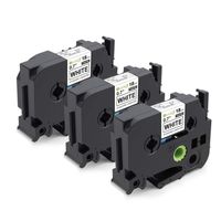 Replace TZe 18mm 0.7 Inch Black on White TZe-241 Laminated Tape Compatible with Brother P-Touch PT-P900W PT-P950NW PTD400AD PT-P700 PTD600 Label Maker, 3-Pack