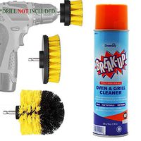 Professional Heavy Duty Oven And Grill Cleaner Kit: 1 Break Up Oven And Stove Surface Cleaning Spray Kitchen Grease Remover, Drill Brush Scrub Power Scrubber Attachment Scrub Brushes Set.