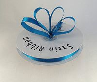 Ben Collection 1/4" X 50 Yards Double Face Satin Ribbon with Metallic Silver Edge (Turquoise)