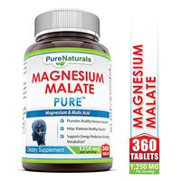 Pure Naturals Magnesium Malate - 1250 Mg 360 Tablets- *Promotes Healthy Nervous Function* Helps Maintain Healthy Muscles* Supports Energy Productive & Healthy Metabolism*