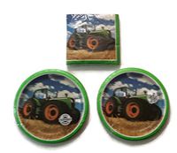 Tractor Time Birthday Party Plates (16) Lunch Napkins (16)