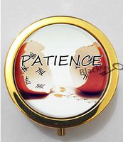 BlackKey Patience Beautiful Inspirational Word 3-Compartment Decorative Pocket Gift Box Case Organizer for Pill, Color 2 -1745