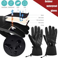 Unisex Thermal Non-Slip Waterproof Windproof Glove,Winter Warm Wool Thicken Gloves for Running Climbing Skiing Riding Cycling Gloves Outdoor Sports Safety (Black, L)
