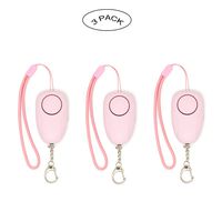 WSHAREG Safesound Personal Alarm Keychain 3 Pack for Women Safety and Self-Defense with USB Charging, About 125db Emergency Security Alarm Siren for Kids Elder Men Convenient to Activate Pink