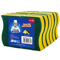 MR.SIGA Heavy Duty Scrub Sponge, Pack of 12, Size:11 x 7 x 3 cm, 4.3" x 2.8" x 1.2"