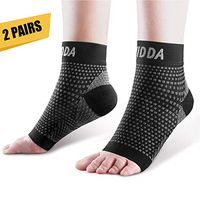 AVIDDA Plantar Fasciitis Socks 2 Pairs - Ankle Support Brace Compression Foot Sleeve for Women Men, Toeless Sleeve for Achilles Tendon Support Sprained Ankle Swelling Flat Feet Black XLarge