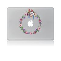 Parrot Morning Glory Wreath Removable Vinyl Laptop MacBook Sticker Decal for Apple Notebook MacBook Air Pro Retina 13 Inch
