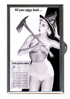 Pin Up Blonde Firefighter Panties Retro Decorative Pill Box