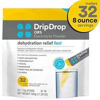 DripDrop ORS – Patented Electrolyte Powder for Dehydration Relief Fast - For Workout, Hangover, Illness, Sweating & Travel Recovery - Lemon - 32 x 8oz Servings
