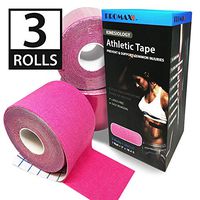 Promax Kinesiology Athletic Tape, Pink Kinesiology Athletic Tape, Elastic for Supporting for Athletic Sports, Latex-Free, 3-Uncut Rolls (2" x 16.4'/Roll)