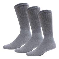 Big and Tall Diabetic Neuropathy Crew Socks, King Size Mens Athletic Crew Socks (13-16, Gray) - 12 pairs