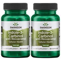 Swanson Indole-3-Carbinol with Resveratrol 200 Milligrams 60 Capsules 2 Pack