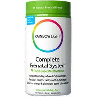 Rainbow Light - Complete Prenatal System, Food-Based Multivitamin Support for Fetal Development, Energy and Digestion with Folic Acid, Choline, and Probiotics, Gluten-Free, Dairy-Free, 180 Tablets
