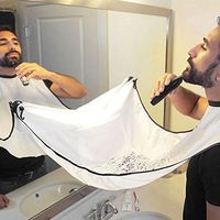 JPONLINE 1pc Male Beard Apron Man Bathroom Black White Beard Care Trimmer Hair Shave Apron Men Waterproof Cleaning Protect