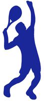 hBARSCI Tennis Player Vinyl Decal - 5 Inches - for Cars, Trucks, Windows, Laptops, Tablets, Outdoor-Grade 2.5mil Thick Vinyl - Cobalt Blue