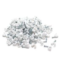 Cyful 4mm/0.15'' Nail-In Cable Clips Round Cable Wire Management Cord Tie Holder for RG6 RG59 CAT5 CAT6 RJ45 Electrical Ethernet,Pack of 200