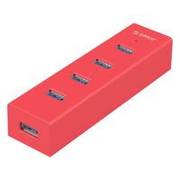 ORICO 4-Port USB 3.0 Hub SuperSpeed for MacBook, Chromebook, Laptop, Surface and More- Red