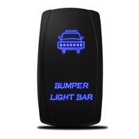 MicTuning LS081502JL Backlit Bumper Lights, Rocker Switch Kit, On/Off LED Light, 20A, 12V, Toggle, Blue