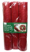 KIRKLAND SIGNATURE 3 Rolls of MESH Holiday Ribbon RED 915141
