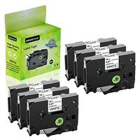 GREENCYCLE 6 Pack Compatible for Brother TZ TZe TZe-231 TZ-231 Label Tape used in P-Touch PT-D210 PT-H100 PTD400AD PT-P700 PTD600 PT-1230PC Labeler 12mm (1/2 Inch) x 8m (26.2 ft) Laminated Black on White