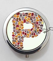 BlackKey Letter P 3-Compartment Decorative Pocket Gift Box Case Organizer for Pill, Color 1 -1408