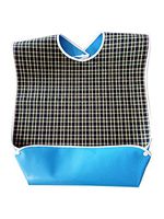 MMIRAG Adult Bib with Foldable Food Pocket Resuable Clothing Protector Waterproof Long Senior Bibs for Eating (Green)